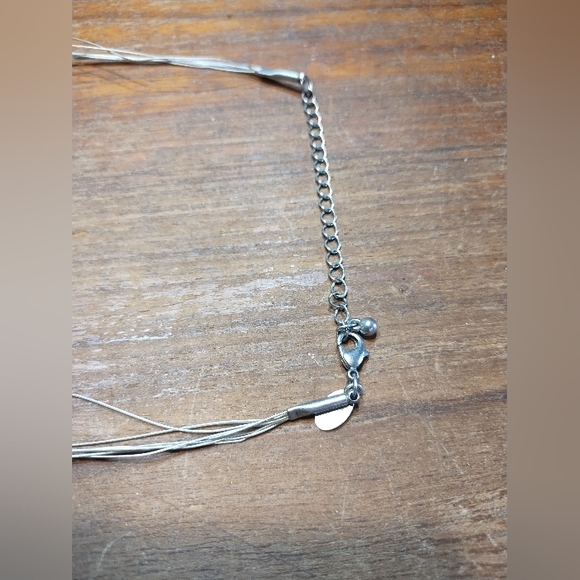 Multi Strand Lia Sophia Necklace, Blue Beads, Silver Wire & Accents - Picture 4 of 9